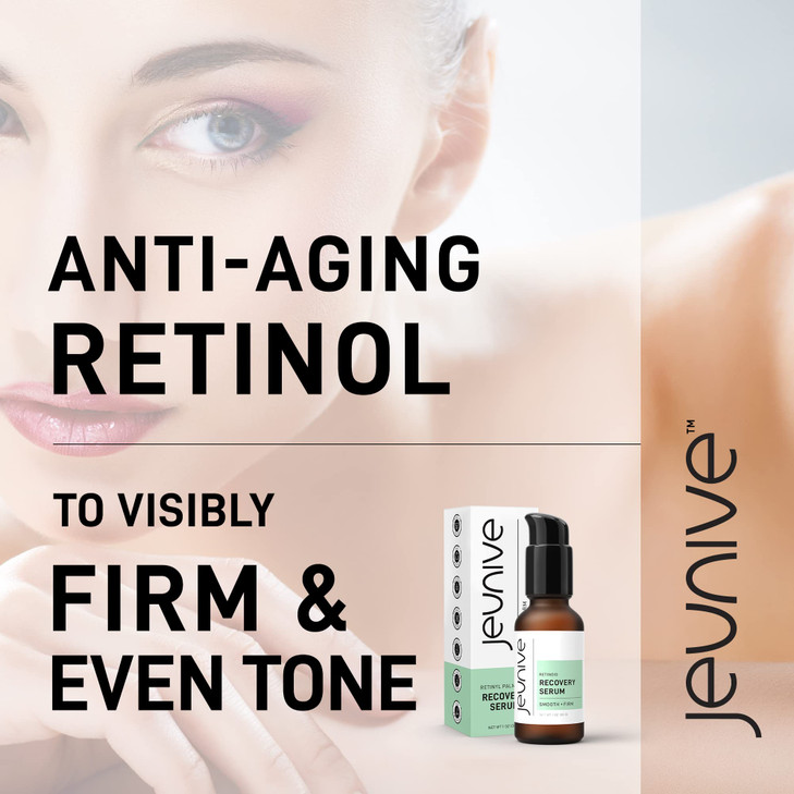 Jeunive Calming and Revitalizing Daily Retinol Recovery Serum Clear Even and Firm with Retinol Carrot Root Chamomile and