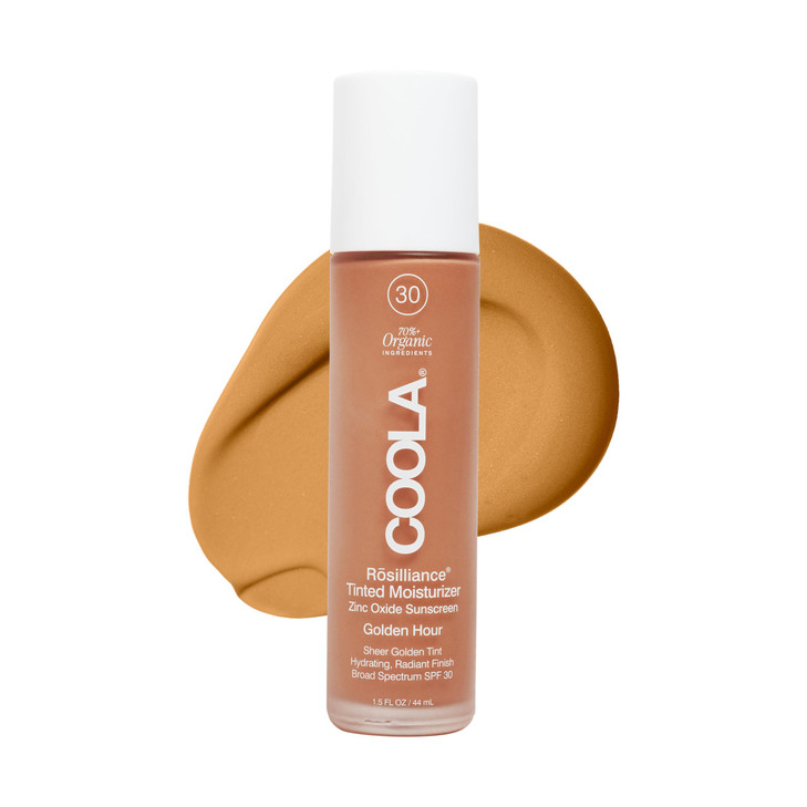 COOLA Organic Rosilliance BB Cream with SPF 30 Tinted Moisturizer Sunscreen Foundation Dermatologist Tested Golden Hour