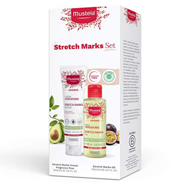 Mustela Maternity Stretch Marks Set Natural Pregnancy Skincare Contains Stretch Marks Cream Belly Oil EWG Verified Fragr