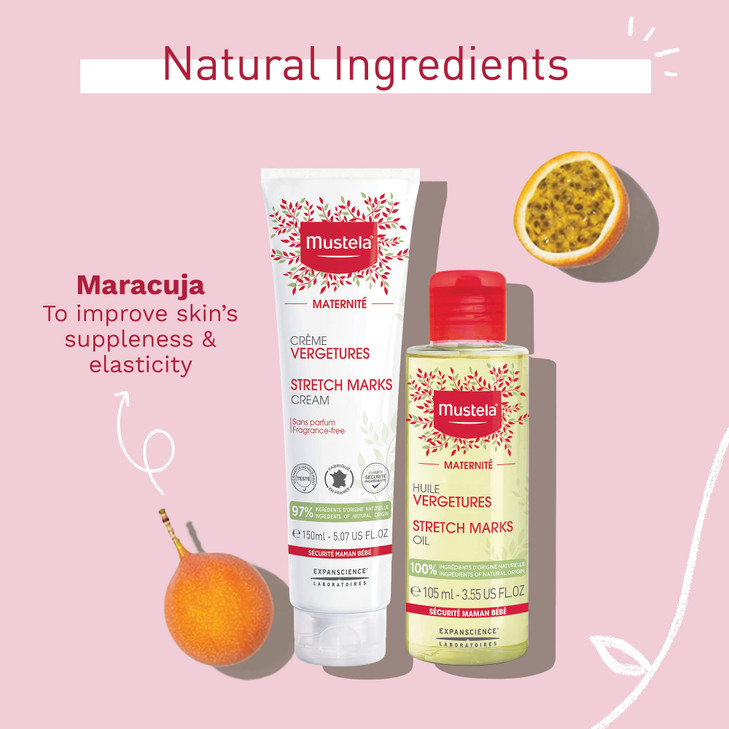 Mustela Maternity Stretch Marks Set Natural Pregnancy Skincare Contains Stretch Marks Cream Belly Oil EWG Verified Fragr