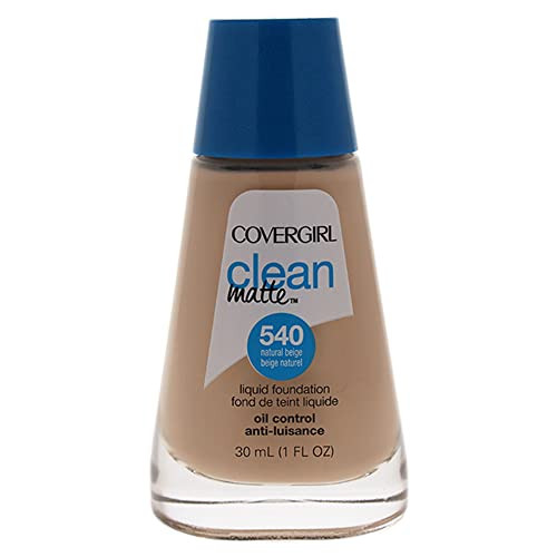 COVERGIRL Clean Matte Liquid Foundation, 540 Natural Beige, 1 oz (Pack of 1)