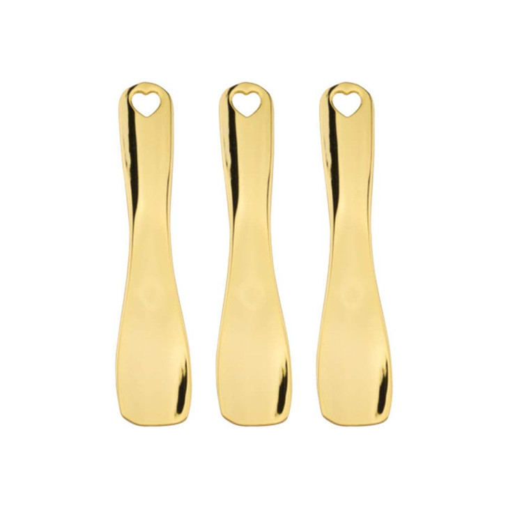 3pcs Makeup Spatula Small Alloy Face Cream Spoon Reusable Mask Scoop Beauty Tools for Facial Cosmetic Face Mask Golden