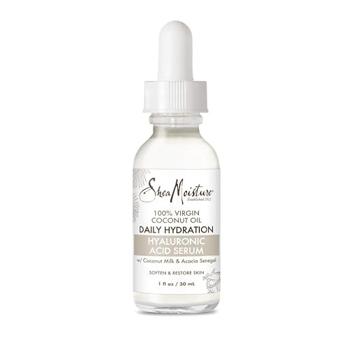SheaMoisture Hyaluronic Acid Serum for Dry Skin 100 Virgin Coconut Oil Paraben Free Face Serum 1 fl oz