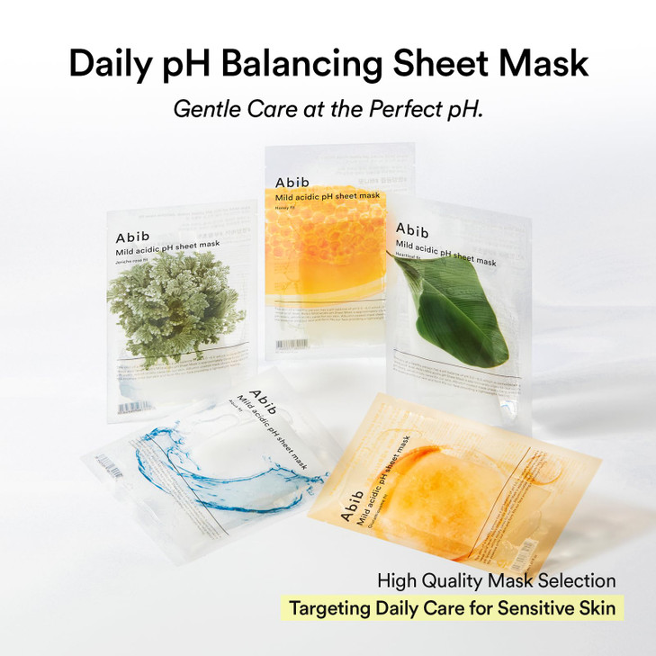 Abib Mild Acidic pH Sheet Mask Honey Fit 10 Sheets I Vitalizing Facial Mask Propolis Glow