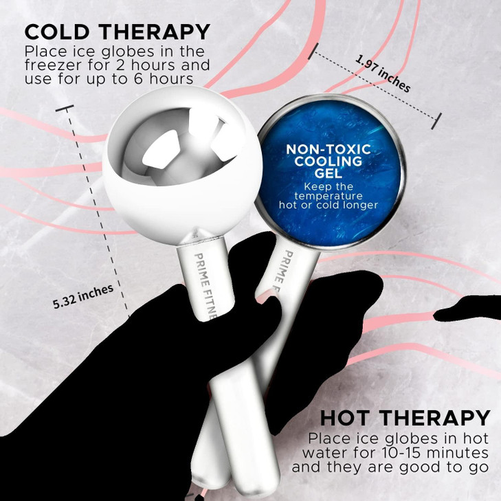 Ice Globes for Facials Unbreakable Steel Cooling Roller Cryo Sticks for Face Massager for Face Neck Eyes Skin Care for D