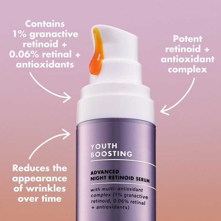 elf SKIN Youth Boosting Advanced Night Retinoid Serum AntiAging Serum For Reducing Appearance of Fine Lines Wrinkles Veg