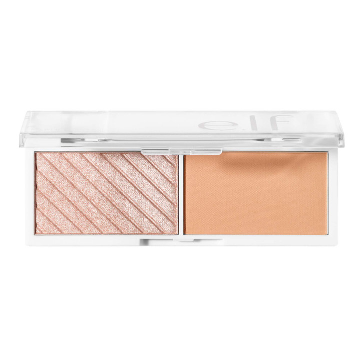 elf Cosmetics BiteSize Face Duo Highlighter Bronzer Blush Palette Highly Pigmented Cantaloupe 0049 Oz 14g 0049 ounces