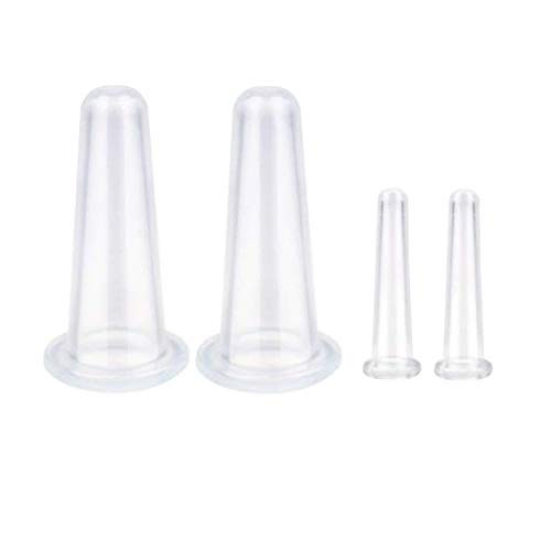 Aeyistry 4Pcs Cupping Facial Set for Face and Eye Cupping Massage Facial Cupping Set Silicone Cups with Exfoliating Brus