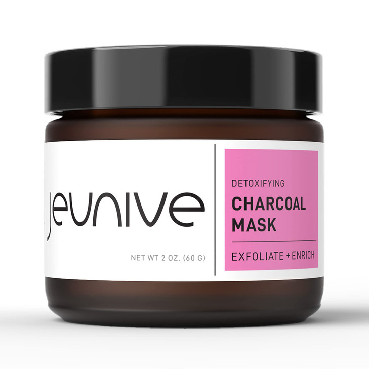 Jeunive Triple Action Detoxifying Charcoal Mask Spa Quality Cleansing Clays Reduce Pores Gently Exfoliate AntiAging Blac