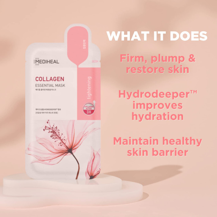 Mediheal Official Best Korean Sheet Mask Collagen Essential Face Mask 10 Sheets Lifting and Firming For All Skin Types V