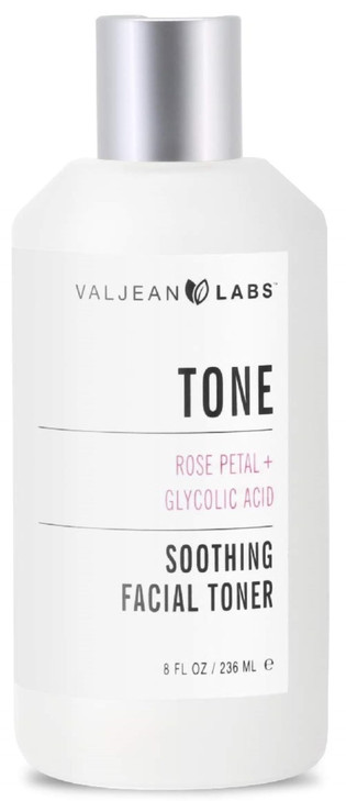 Valjean Labs Soothing Facial Toner Rose Petal Glycolic Acid Helps Calm Irritation Brighten and Exfoliate Skin Cruelty Fr