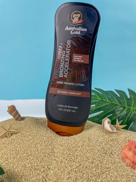 Australian Gold Dark Tanning Accelerator Lotion With Bronzer, 8 Ounce, New Package Same Formula, B003GX5SSC online at globaldelivered
