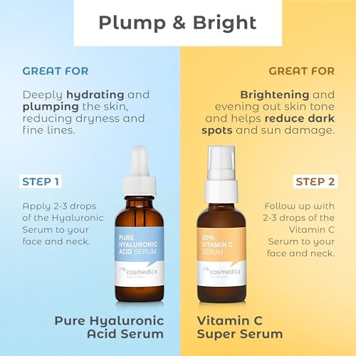 Cosmedica Skincare Set Vitamin C Super Serum and Pure Hyaluronic Acid