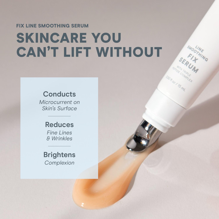 NuFACE FIX Serum Line Smoothing Conductive Serum for Microcurrent with Triple Peptide Hyaluronic Acid IonPlex to Hydrate