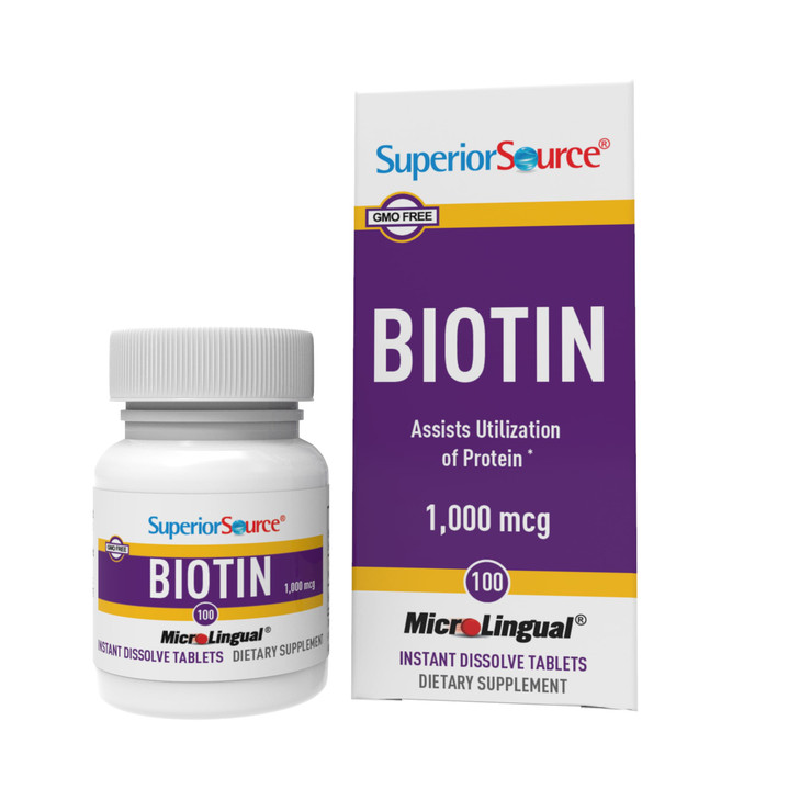Superior Source Biotin 1000 mcg. Under The Tongue Quick Dissolve MicroLingual Tablets, 100 Count, Supports Healthy Hair, Skin, and Nail Growth, Helps online at globaldelivered