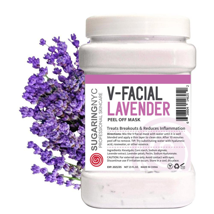 Sugaring NYC Vajacial Jelly Mask PeelOff Bikini Underarms Area Peel Mask Lavender with Pieces of Lavender Professional S
