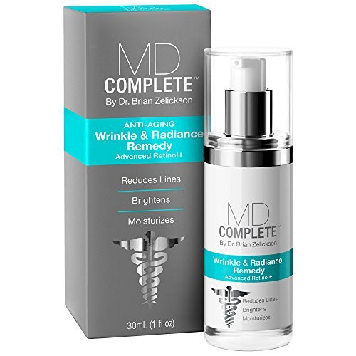 MD Complete Wrinkle Radiance Remedy PLUS AntiAging Skin Rejuvenation Treatment with Retinol Vitamins C E and Hyaluronic