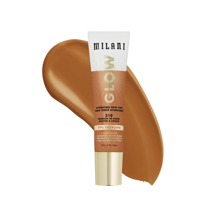 Milani Glow Hydrating Skin Tint Medium to Dark Dewy Finish Light Coverage Cruelty Free