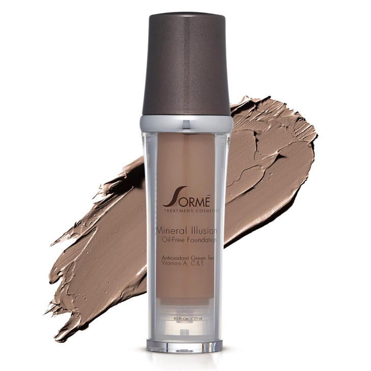 SORM Mineral Illusion Fragrance Oil Free Liquid Foundation with NonChemical Sunscreen Mineral Formula Hydrating with She