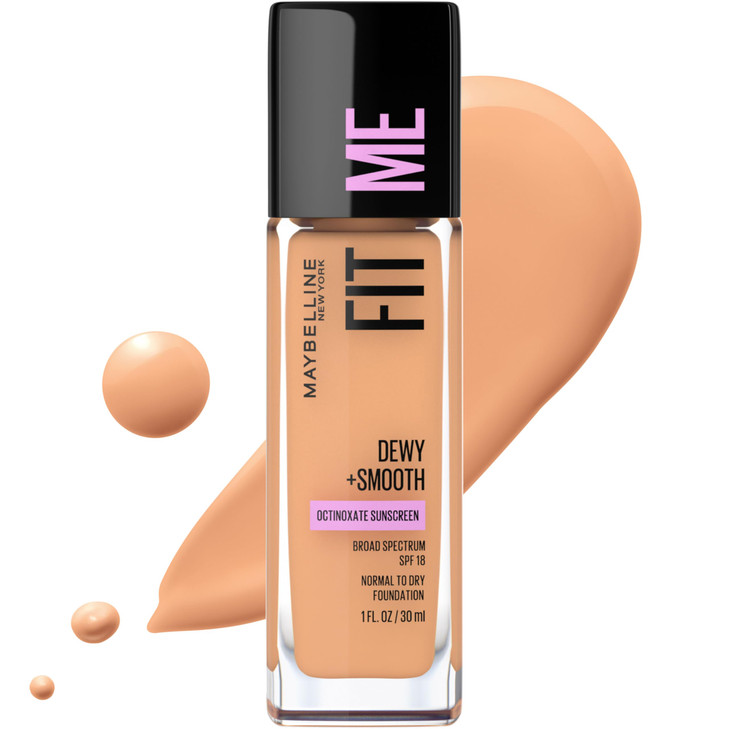 Maybelline Fit Me Dewy Smooth Liquid Foundation Makeup Sun Beige 1 Count Packaging May Vary