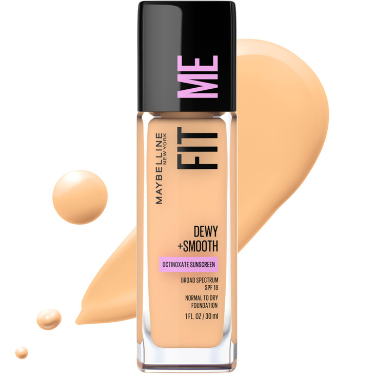 Maybelline Fit Me Dewy Smooth Liquid Foundation Makeup Sandy Beige 1 Count Packaging May Vary