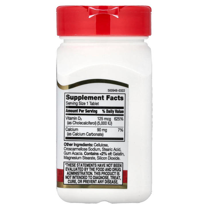 21st Century D 5000 IU Tablets, 110 Count