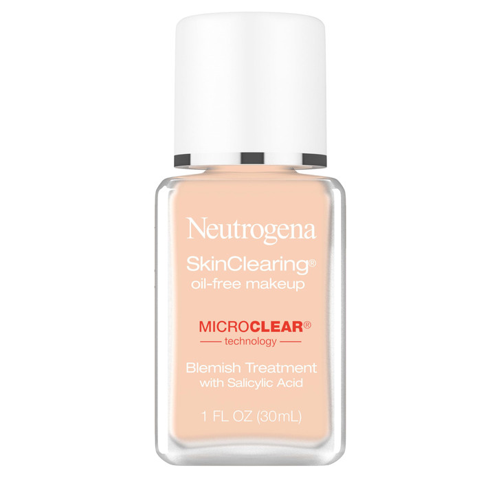 Neutrogena SkinClearing OilFree Acne and Blemish Fighting Liquid Foundation with Salicylic Acid Acne Medicine Shine Cont