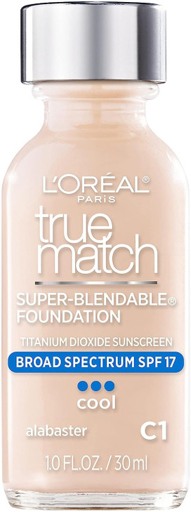 LOreal Paris Makeup True Match SuperBlendable Liquid Foundation Alabaster C1 1 Fl Oz1 Count