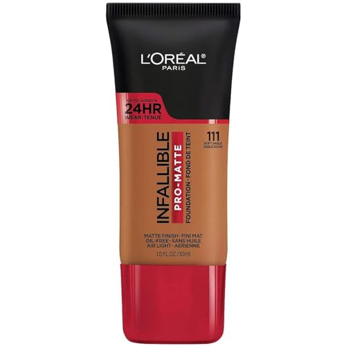 LOreal Paris Cosmetics Makeup Infallible ProMatte Liquid Longwear Foundation Soft Sable 1 fl oz