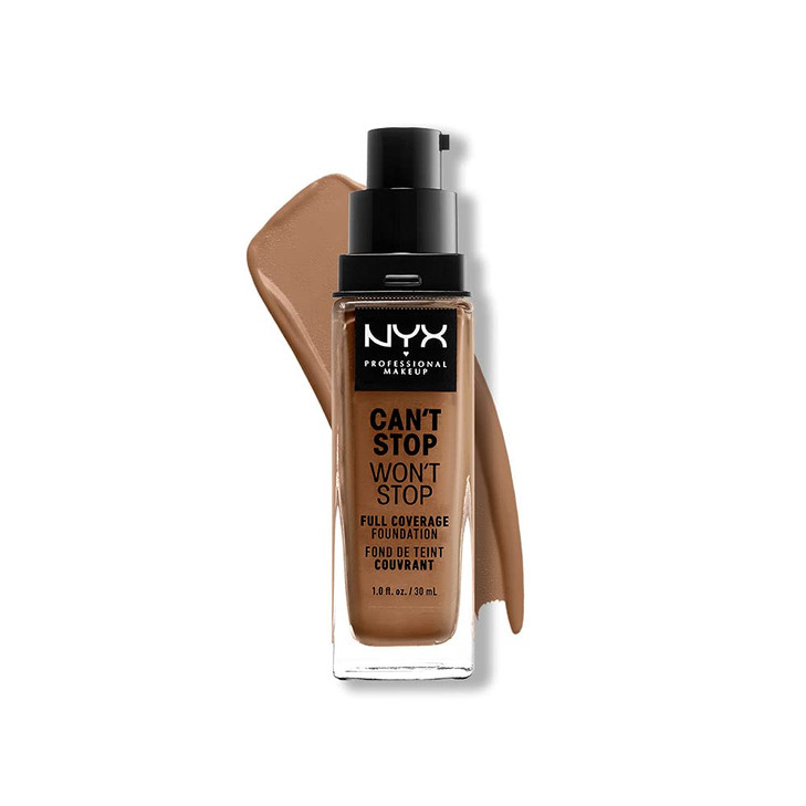 NYX PROFESSIONAL MAKEUP Cant Stop Wont Stop Foundation 24h Full Coverage Matte Finish Mahogany