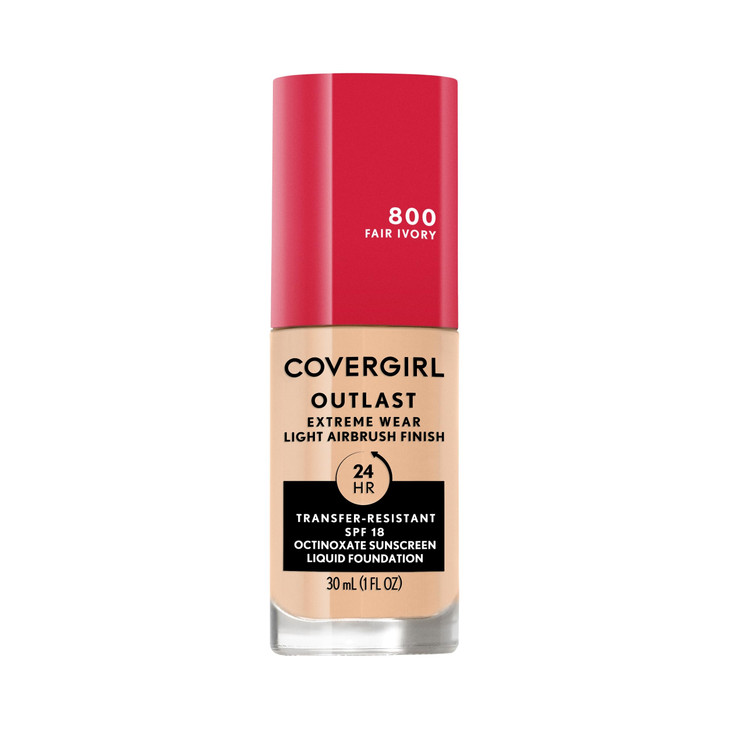 Covergirl Outlast Extreme Wear 3in1 Full Coverage Liquid Foundation SPF 18 Sunscreen Fair Ivory 1 Fl Oz