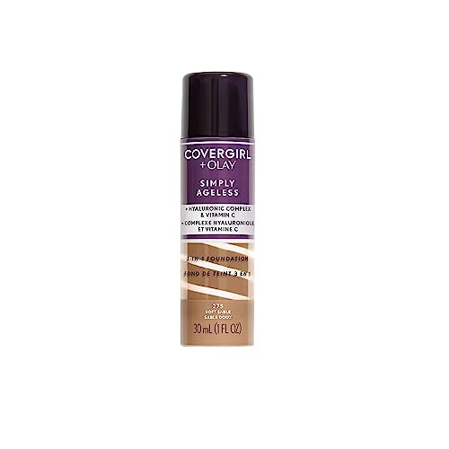 COVERGIRL Olay Simply Ageless 3in1 Liquid Foundation Matte Finish Hyaluronic Vitamin C Formula 275 Soft Sable 1 Count