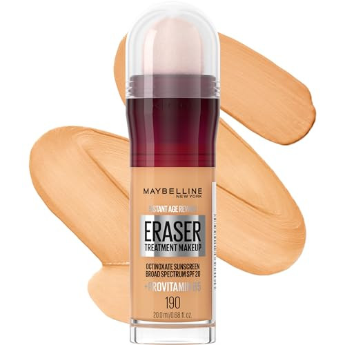 Maybelline Instant Age Rewind Eraser Foundation with SPF 20 and Moisturizing ProVitamin B5 190 1 Count Packaging May Var