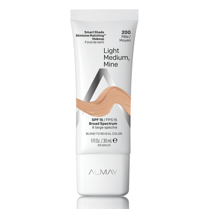 Almay Skintone Matching Foundation Smart Shade Face Makeup with SPF 15 Hypoallergenic OilFree DermatologistTested 200 Li
