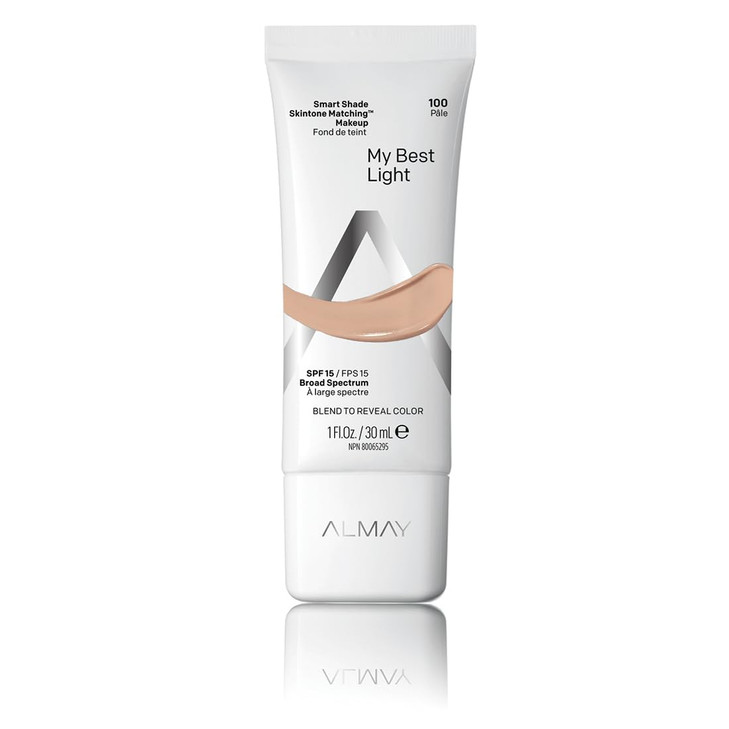 Almay Skintone Matching Foundation Smart Shade Face Makeup with SPF 15 Hypoallergenic OilFree DermatologistTested 100 My