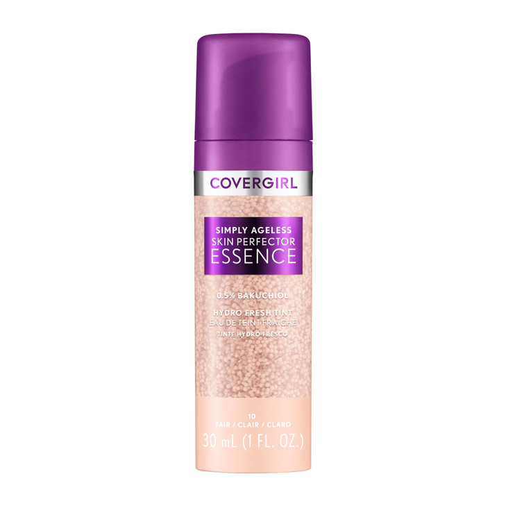 Covergirl Simply Ageless Skin Perfector Essence Foundation 10 Fair Tinted Skincare Makeup Hybrid Sheer Tint Radiant Fini