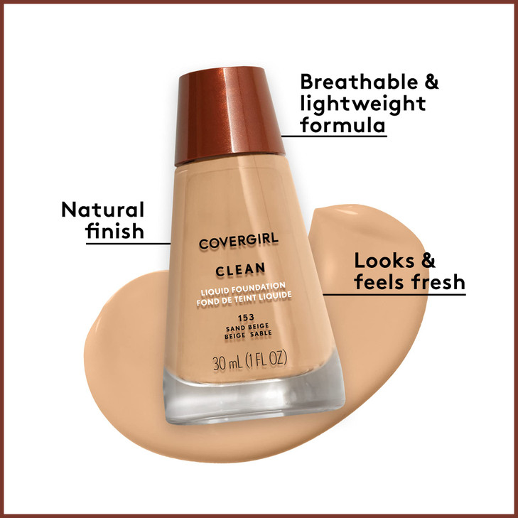 COVERGIRL Clean Makeup Foundation Natural Beige 1 oz 1 Count packaging may vary