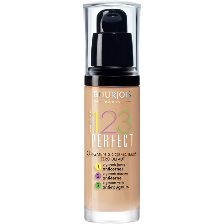 Bourjois 123 Perfect Medium Coverage Liquid Foundation 53 Light Beige 30ml 363532