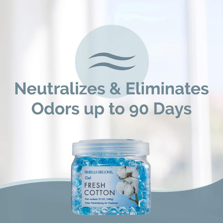 SMELLS BEGONE 12 oz Odor Eliminator Gel - Air Freshener - Absorbs & Eliminates Odor in Bathrooms, Basements, Cars, Boats, RVs & Pet Areas - Made with online at globaldelivered