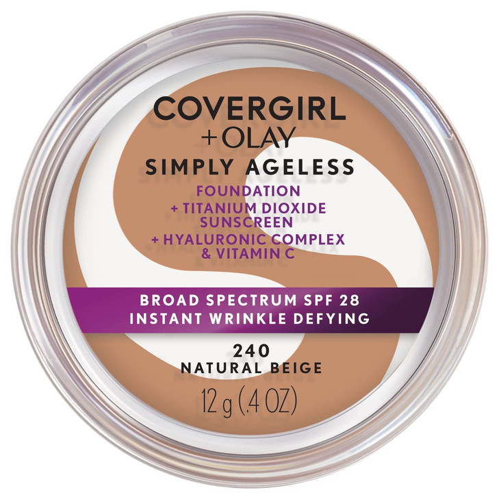 COVERGIRL Olay Simply Ageless Instant WrinkleDefying Foundation Natural Beige 04 Fl Oz Pack of 1