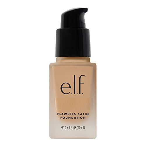 elf Flawless Satin Foundation Lightweight Medium Coverage SemiMatte Finish Vegan CrueltyFree Vanilla 068 Fl Oz 20mL