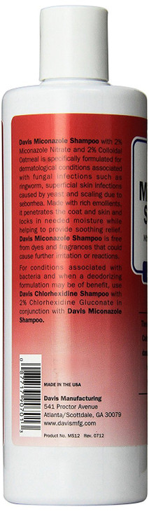 Davis Miconazole Pet Shampoo 12 Oz