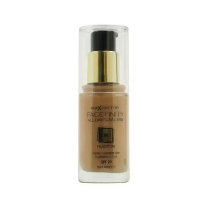 Max Factor FaceFinity All Day Flawless 3 In 1 SPF 20 Foundation Makeup for Women No 77 Soft Honey 30ml