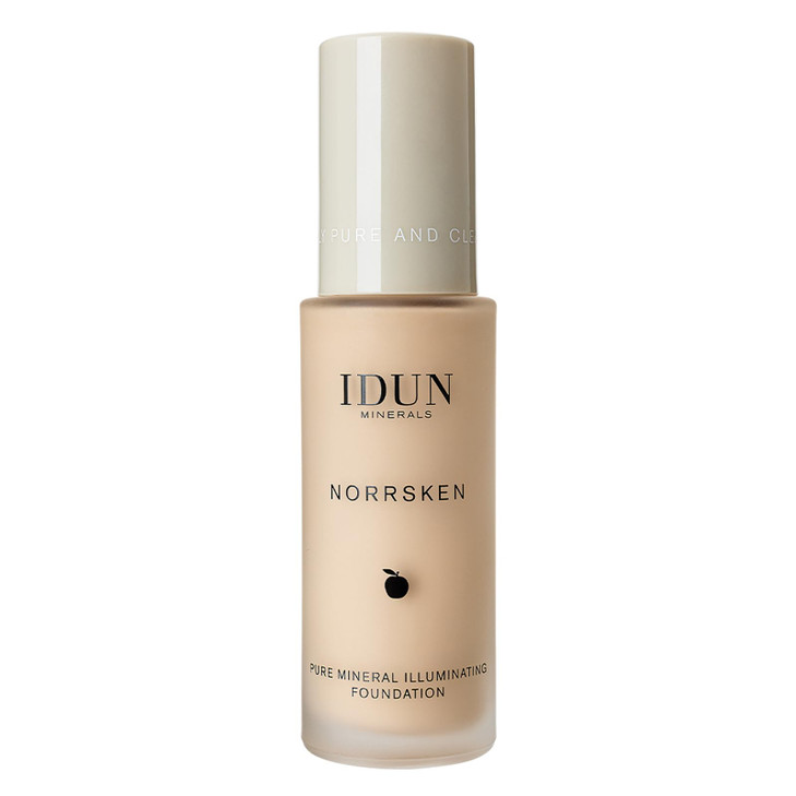 IDUN Minerals Liquid Norrsken Foundation Silky Smooth Coverage Luminous Dewy Finish for Dry and Dull Skin Water Resistan