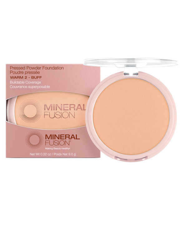 Mineral Fusion Pressed Powder Foundation Matte Finish Face Powder for Medium Skin with Yellow Undertones Age Defying Nat