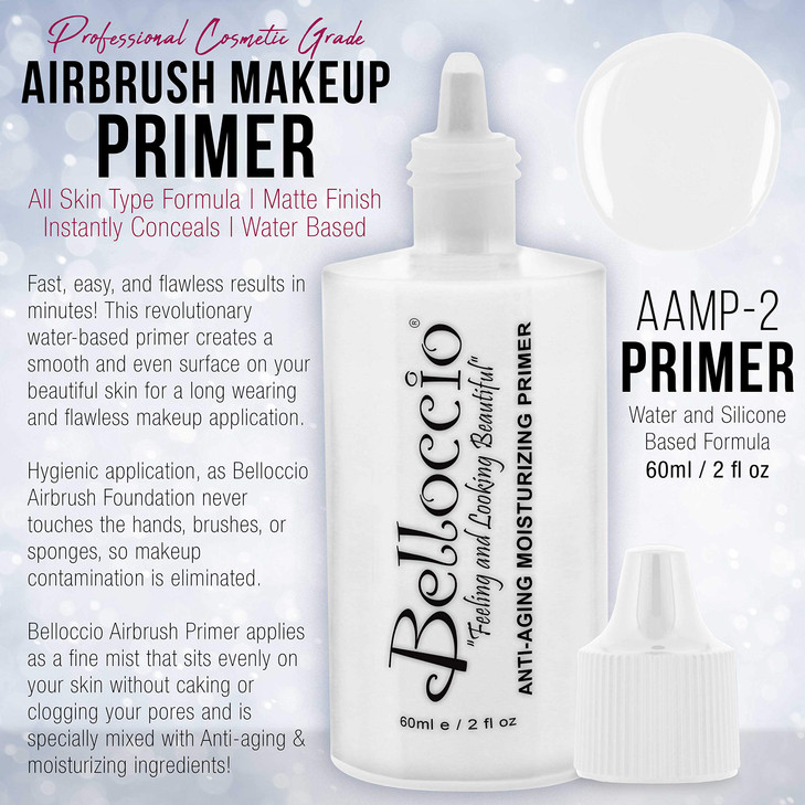 Belloccio Moisturizing Primer AntiAging Airbrush MakeupLarge 2oz Bottle