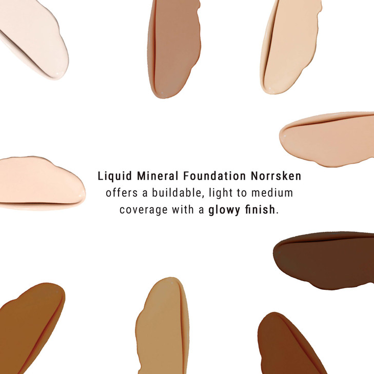 IDUN Minerals Liquid Norrsken Foundation Silky Smooth Coverage Luminous Dewy Finish for Dry and Dull Skin Water Resistan