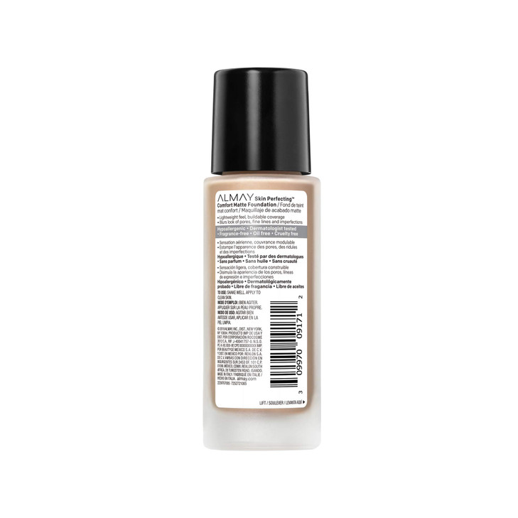 Almay Skin Perfecting Comfort Matte Foundation Liquid Makeup Hypoallergenic Cruelty FragranceFree DermatologistTested 14
