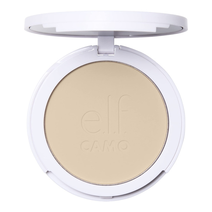 elf Camo Powder Foundation Lightweight PrimerInfused Buildable LongLasting MediumtoFull Coverage Foundation Fair 120 N
