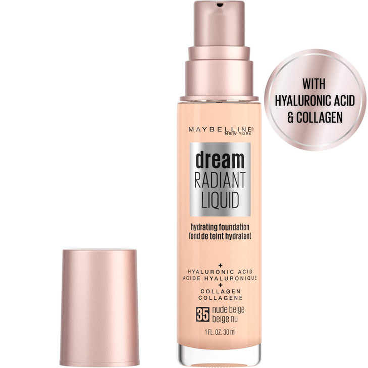 Maybelline Dream Radiant Liquid Medium Coverage Hydrating Makeup Lightweight Liquid Foundation Nude Beige 1 Count